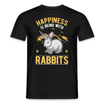 Rabbit Lucky Rabbit Rabbit - Men's T-Shirt - black - Front - AI Model Male 178 light (178cm)