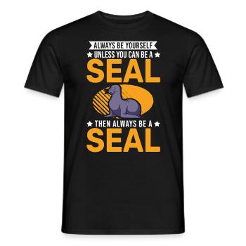 Seal Gift Sea Lion Seal Sea Lion - Men's T-Shirt - black - Front - AI Model Male 178 light (178cm)