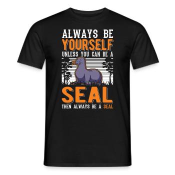 Seal Gift Sea Lion Seal Sea Lion - Men's T-Shirt - black - Front - AI Model Male 178 light (178cm)