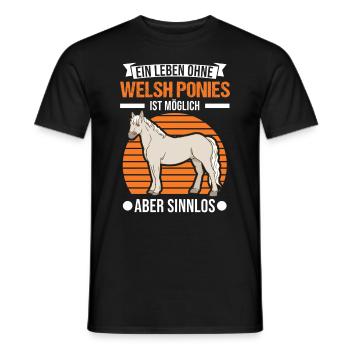 Welsh Pony Reiterin - Männer T-Shirt - Schwarz - Vorne - AI Model Male 178 light (178cm)