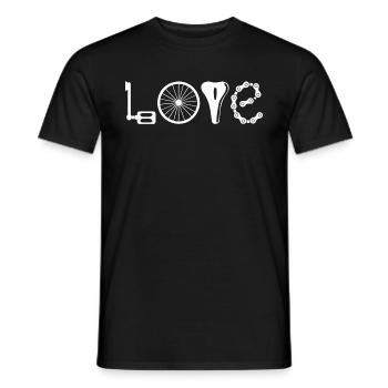 I Love Cycling T-Shirt Love Bicycle - Men's T-Shirt - black - Front - AI Model Male 178 light (178cm)
