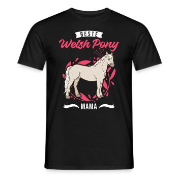 Beste Welsh Pony Mama - Männer T-Shirt - Schwarz - Vorne - AI Model Male 178 light (178cm)