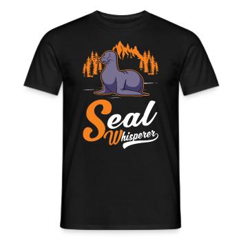 Robbenflüsterer Seerobbe Robbe Seehund - Männer T-Shirt - Schwarz - Vorne - AI Model Male 178 light (178cm)