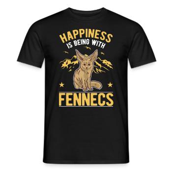 Fennek Glück Wüstenfuchs Fennec - Männer T-Shirt - Schwarz - Vorne - AI Model Male 178 light (178cm)
