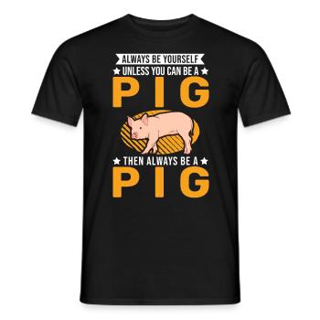 Pig Gift Farmer Pig - Men's T-Shirt - black - Front - AI Model Male 178 light (178cm)
