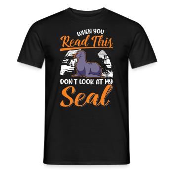 Cadeau de phoque Phoque Lion de mer - T-shirt homme - noir - Devant - AI Model Male 178 light (178cm)