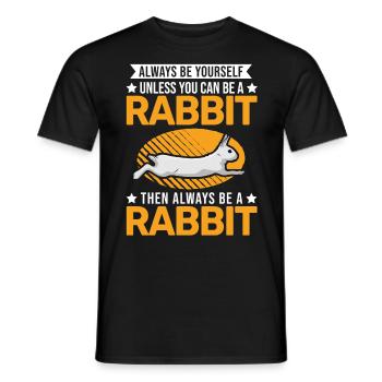 Rabbit Rabbit Rabbit - Men's T-Shirt - black - Front - AI Model Male 178 light (178cm)