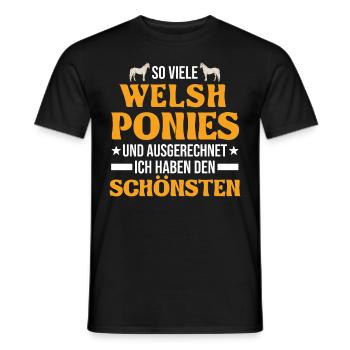 Welsh Pony Reiterin - Männer T-Shirt - Schwarz - Vorne - AI Model Male 178 light (178cm)