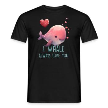 I Whale Always Love You - Men's T-Shirt - black - Front - AI Model Male 178 light (178cm)