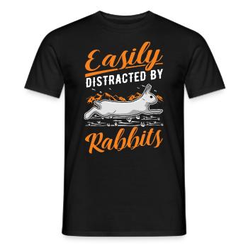 Facilement distrait par Rabbits Rabbit Rabbit - T-shirt homme - noir - Devant - AI Model Male 178 light (178cm)