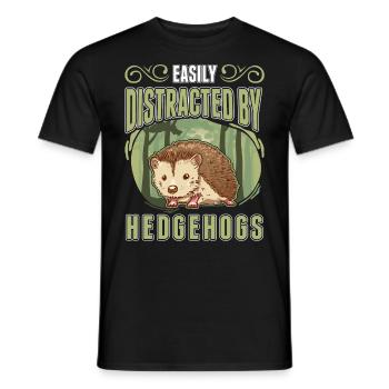 Facilement distrait par les hérissons Igel - T-shirt homme - noir - Devant - AI Model Male 178 light (178cm)