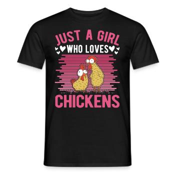 Chicken Girl Farmer Chicken Farmer - Men's T-Shirt - black - Front - AI Model Male 178 light (178cm)