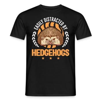 Facilement distrait par les hérissons Igel - T-shirt homme - noir - Devant - AI Model Male 178 light (178cm)