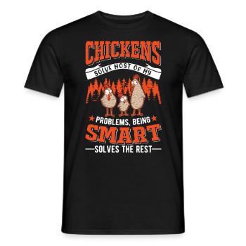 Poulets Élevage de poulets Éleveur de poulet - T-shirt homme - noir - Devant - AI Model Male 178 light (178cm)