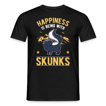 Stinktier Glück - Männer T-Shirt - Schwarz - Vorne - AI Model Male 178 light (178cm)
