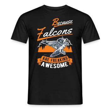 Because Falcons are freaking awesome Falke - Men's T-Shirt - black - Front - AI Model Male 178 light (178cm)