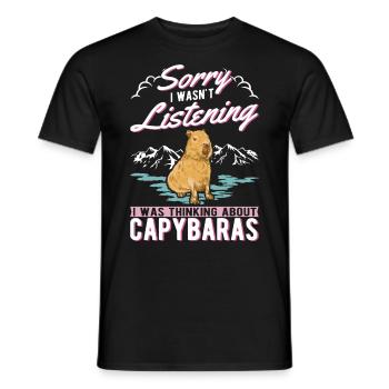 Capybara Gift Capibara capybara - Men's T-Shirt - black - Front - AI Model Male 178 light (178cm)