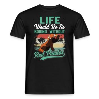 Red Panda Gift Cat Bear Red Panda - Men's T-Shirt - black - Front - AI Model Male 178 light (178cm)