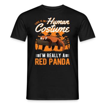 Roter Panda Costume Humain Halloween Panda Rouge - T-shirt homme - noir - Devant - AI Model Male 178 light (178cm)