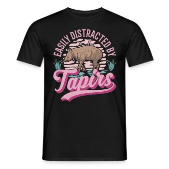 Easily distracted by Tapirs - Männer T-Shirt - Schwarz - Vorne - AI Model Male 178 light (178cm)