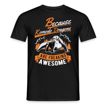 Parce que les dragons de Komodo sont géniaux - T-shirt homme - noir - Devant - AI Model Male 178 light (178cm)