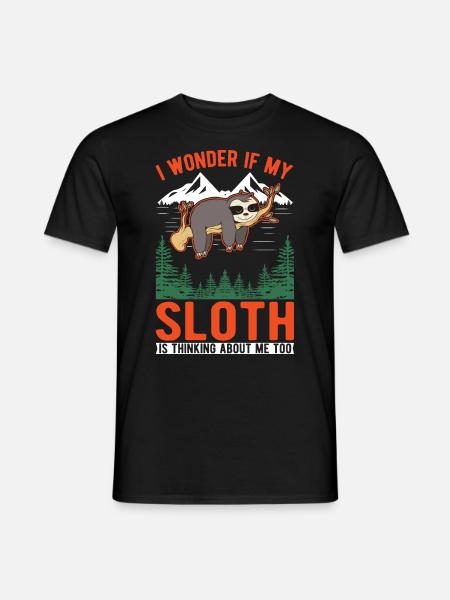 Faultier Liebhaber - Männer T-Shirt - Schwarz