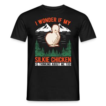 Silk Chicken Cadeau Silkie Chicken Silkie Chicken - T-shirt homme - noir - Devant - AI Model Male 178 light (178cm)