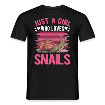 Schnecken Mädchen Snail Girl - Männer T-Shirt - Schwarz - Vorne - AI Model Male 178 light (178cm)