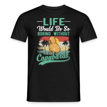 Capybara Gift Capibara capybara - Men's T-Shirt - black - Front - AI Model Male 178 light (178cm)