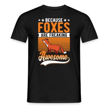 Because Foxes are freaking awesome Fuchs - Men's T-Shirt - black - Front - AI Model Male 178 light (178cm)