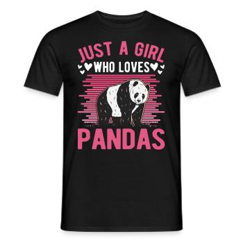 Juste une fille qui aime les pandas Mädchen - T-shirt homme - noir - Devant - AI Model Male 178 light (178cm)