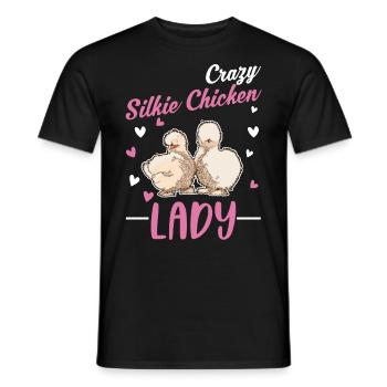 Crazy Silk Chicken Woman - Men's T-Shirt - black - Front - AI Model Male 178 light (178cm)