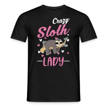 Crazy Sloth Woman - Men's T-Shirt - black - Front - AI Model Male 178 light (178cm)