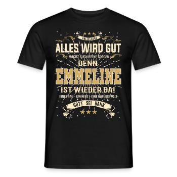 Emmeline Design, alles wird gut - Männer T-Shirt - Schwarz - Vorne - AI Model Male 178 light (178cm)