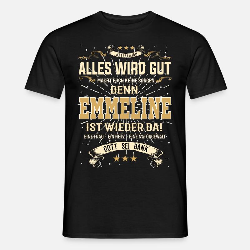Emmeline Design, alles wird gut - Männer T-Shirt - Schwarz