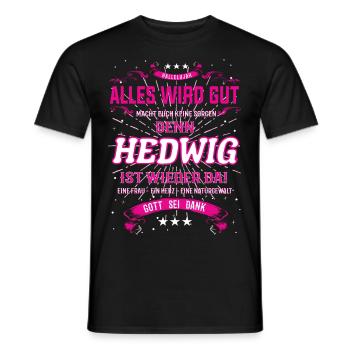 Hedwig Design, alles wird gut - Männer T-Shirt - Schwarz - Vorne - AI Model Male 178 light (178cm)