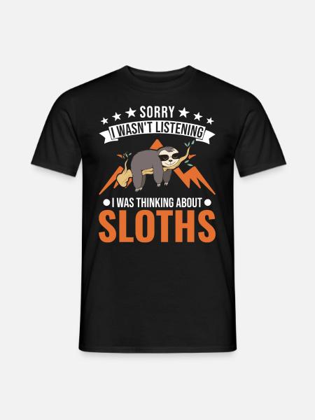 Faultier Liebhaber - Männer T-Shirt - Schwarz