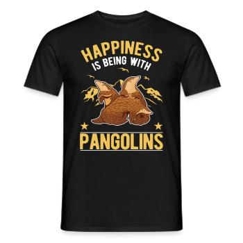 Pangolin Glück Schuppentier - Männer T-Shirt - Schwarz - Vorne - AI Model Male 178 light (178cm)