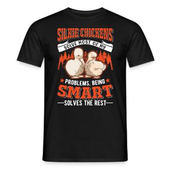 Silk Chicken Gift Silkie Chicken Silkie Chicken - Men's T-Shirt - black - Front - AI Model Male 178 light (178cm)