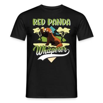 Red Panda Whisperer Cat Bear - Men's T-Shirt - black - Front - AI Model Male 178 light (178cm)