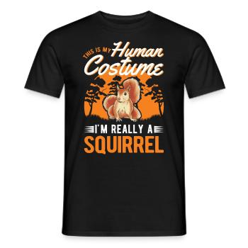 Écureuil Costume Humain Halloween - T-shirt homme - noir - Devant - AI Model Male 178 light (178cm)