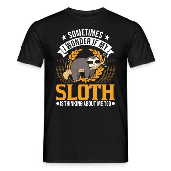 Sloth lover - Men's T-Shirt - black - Front - AI Model Male 178 light (178cm)