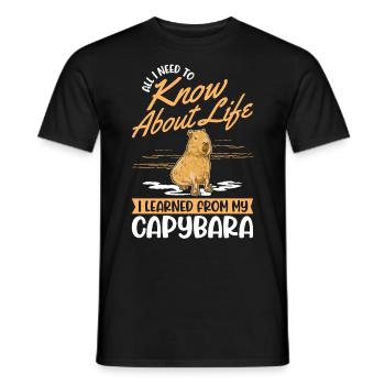 Capybara Wasserschwein Capibara - Men's T-Shirt - black - Front - AI Model Male 178 light (178cm)