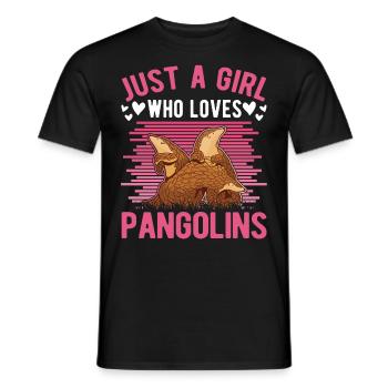Pangolin Girl Pangolin - Men's T-Shirt - black - Front - AI Model Male 178 light (178cm)