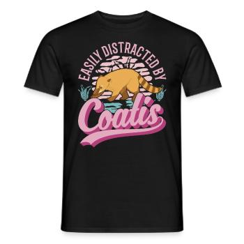 Easily distracted by Coatis coati - Men's T-Shirt - black - Front - AI Model Male 178 light (178cm)