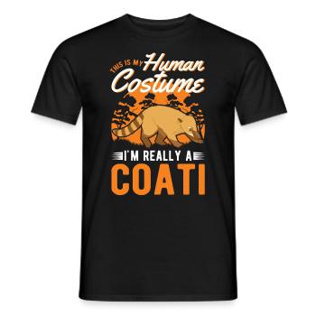 Coati Costume Humain Halloween Coati Proboscis - T-shirt homme - noir - Devant - AI Model Male 178 light (178cm)