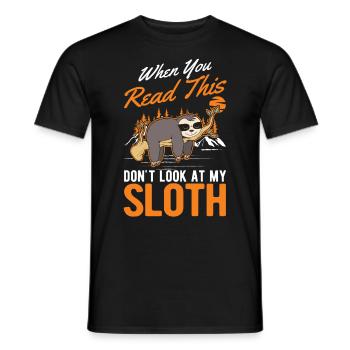Sloth Gift Sloth - Men's T-Shirt - black - Front - AI Model Male 178 light (178cm)