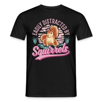 Facilement distrait par les écureuils Eichhörnchen - T-shirt homme - noir - Devant - AI Model Male 178 light (178cm)