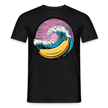 Surfing Banana Sunset - Men's T-Shirt - black - Front - AI Model Male 178 light (178cm)
