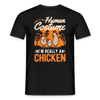 Chickens Costume Chicken Halloween Farmer - Men's T-Shirt - black - Front - AI Model Male 178 light (178cm)
